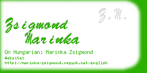 zsigmond marinka business card